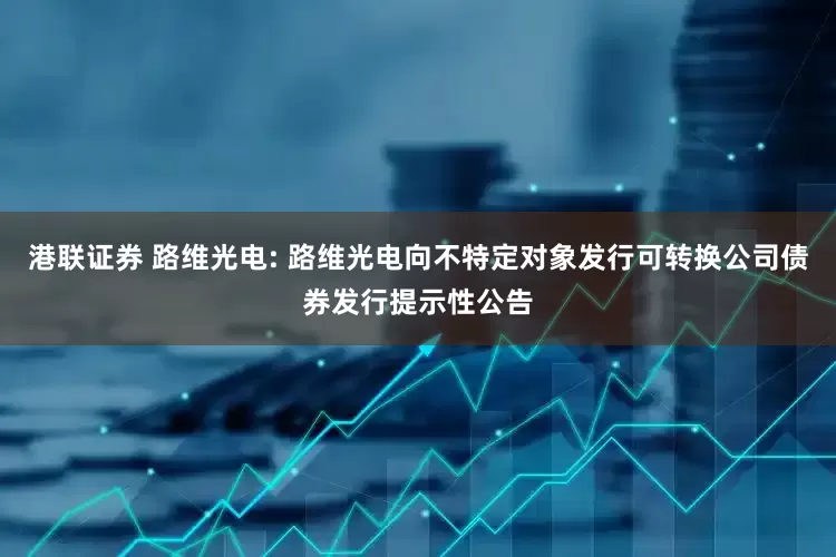 港联证券 路维光电: 路维光电向不特定对象发行可转换公司债券发行提示性公告
